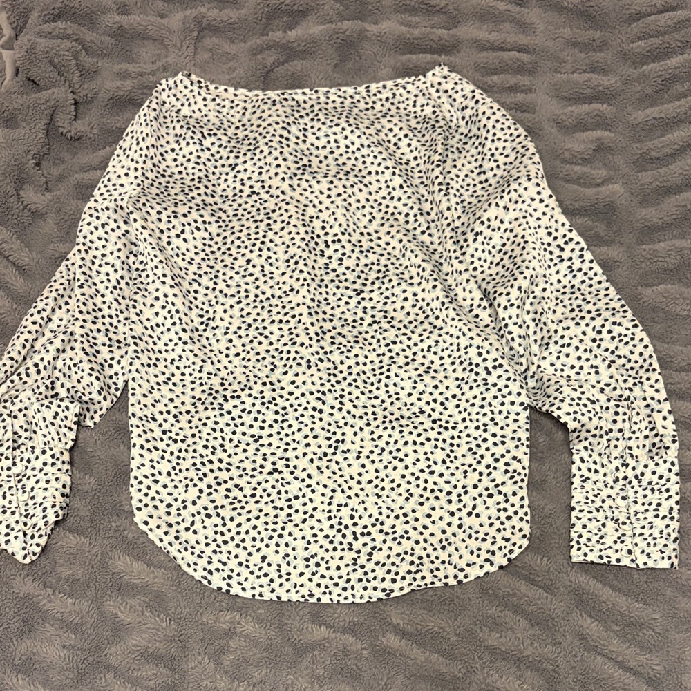 Ann Taylor Black and White Dotted Blouse